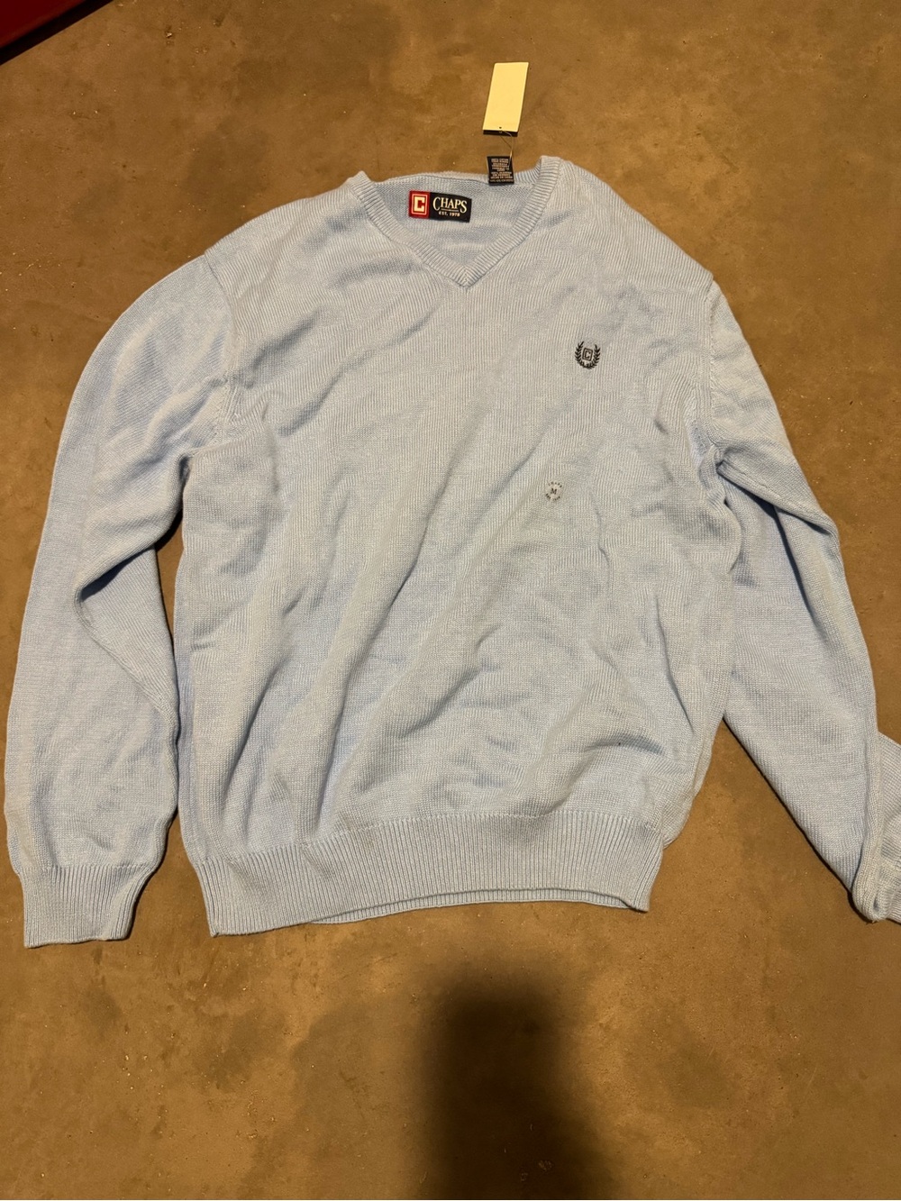 Chaps Light Blue V-Neck Sweater